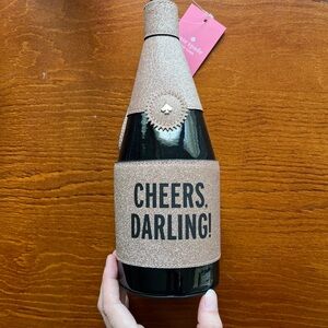 Kate Spade Glittery Cheers Darling novelty champagne bottle wristlet
